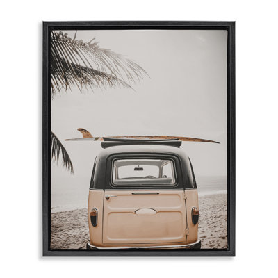  Endless Summer Beach Van Framed Floater Canvas Wall Art by LSR Design Studio