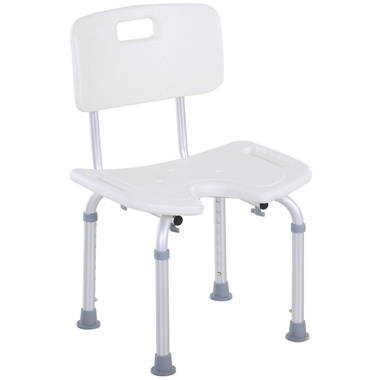 Levi Beer Cinambei White Shower Stool Seat Adjustable Bath Chair