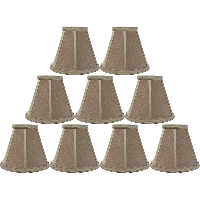 Abat-jour à culot candélabre en soie/brun H 5 po x l 6 po, Taupe