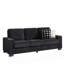 Canapé en velours côtelé 83,86 po, canapé moderne à 3 places, mobilier de salon, chambre à coucher, bureau, noir-138932172