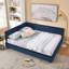 Structure de lit tapissier grand format, structure de canapé-lit avec dossier confortable et accoudoirs, lit grand pour chambre à coucher, salon, velours (85,5 po x 64,5 po x 30,5 po)-1406903038-1406903025