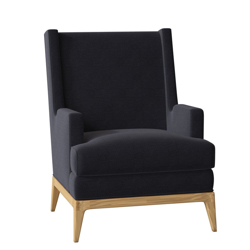 Cooper Upholstered Wingback Chair, Venice Navy, Amber