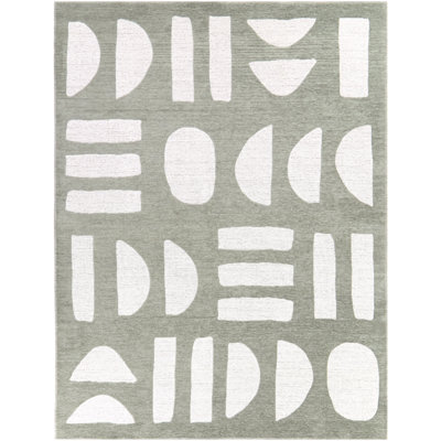 Tobin Green Modern Geometric Area Rug