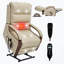 Fauteuil inclinable électrique Power Leatheraire avec moteur double, positions infinies, massage thermique et accoudoirs en bois massif-250399029