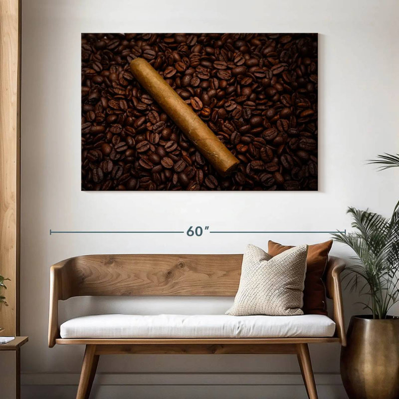 Cigare Senne sur grains de café, H 32 po x l 48 po