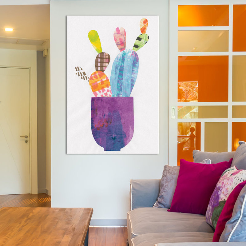 « collage cactus iii », impression sur toile, H 26 po x l 18 po x P 1,5 po