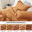 Ensemble de housse de couette en lin français - 5 pièces (1 housse d'édredon, 4 taies d'oreiller) - Mélange de coton lin naturel - Literie de ferme de couleur unie respirante-115243040-115243038