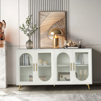 Sidboard with Storage Cabinet and Adjustable Shelves for Living Room Bedroom