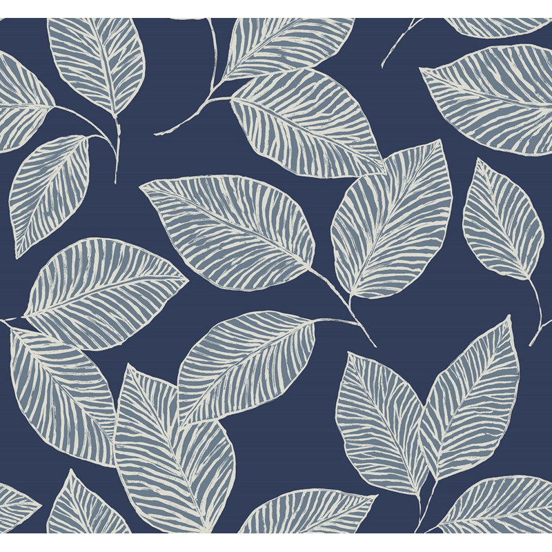 Papier peint Afan, Bleu / blanc