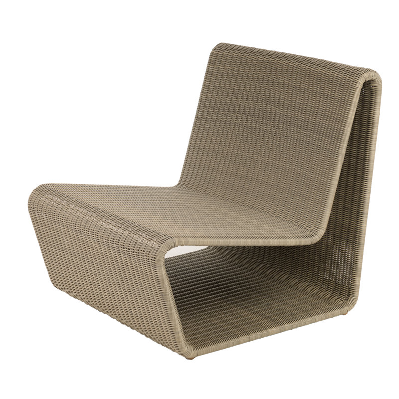 Lola Wicker/Rattan Adirondack Chair with Ottoman