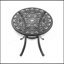 Table de salle à manger élégante et durable en fonte d'aluminium de 26,77 pouces avec trou pour parasol pour les rassemblements extérieurs