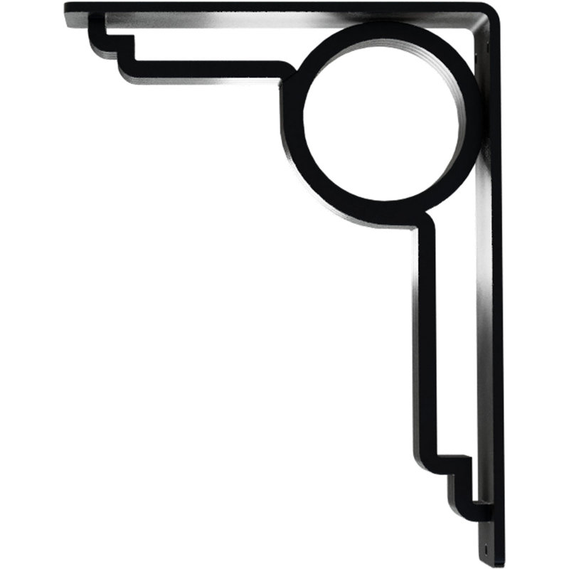 Support en fer forgé Maria, H 10 po x l 1,5 po x P 7,5 po, Noir