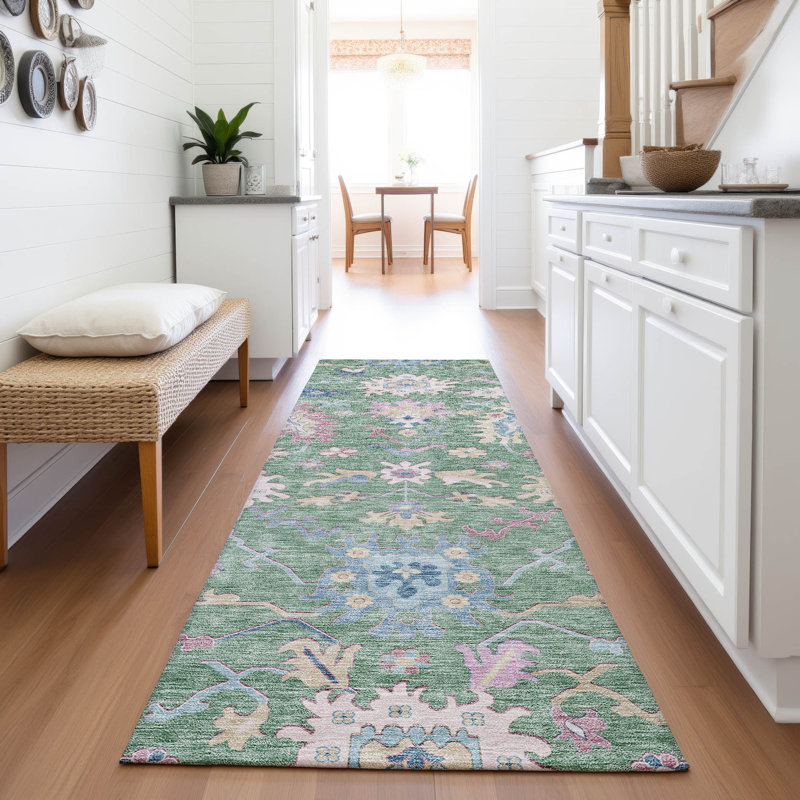 Premium Machine Washable Gurubaksh AMF1154 Global Rug, Runner 2'3" x 7'6"