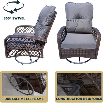 Steel Outdoor Glider Chair with Cushions