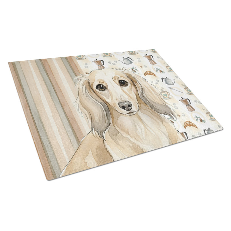 Planche à découper Longhaired, Teckel crème à poil long