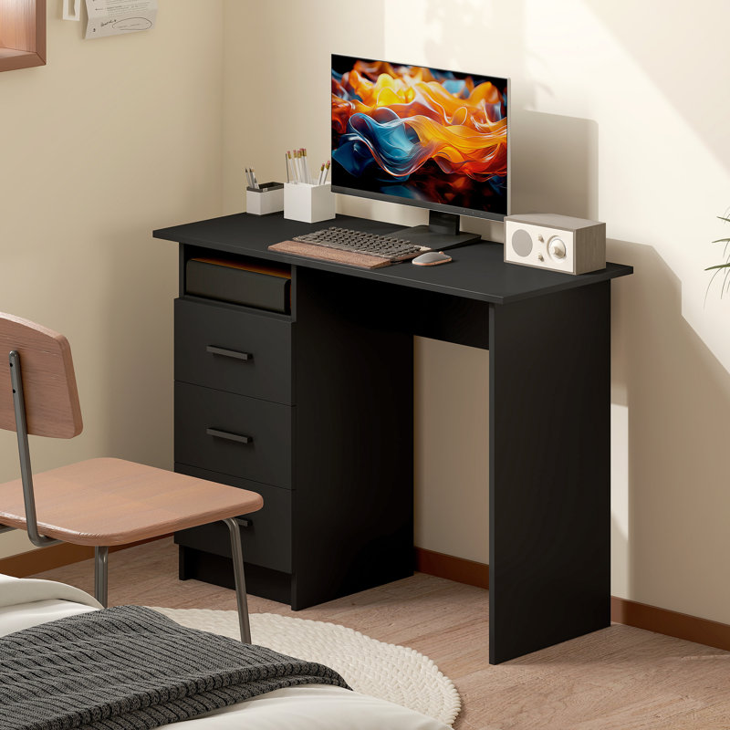 Bureau d'ordinateur avec tiroirs, bureau à domicile 39 "avec tablette ouverte
