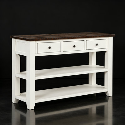 48.8" Solid Pine Wood Console Table , Vintage Entryway Storage Sofa Table