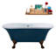 Baignoire de trempage sur pieds 60 "avec drain, pattes et plateau en bambou 60" Streamline-90706727-90706726