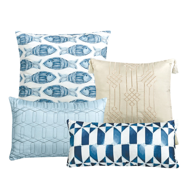Baffle Box Stitch Geometric Shapes Comforter Set, King Comforter