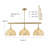 Ambrus 3-Light Handwoven Rattan Floral Linear Pendant, Coastal Cottage Kitchen Island Light