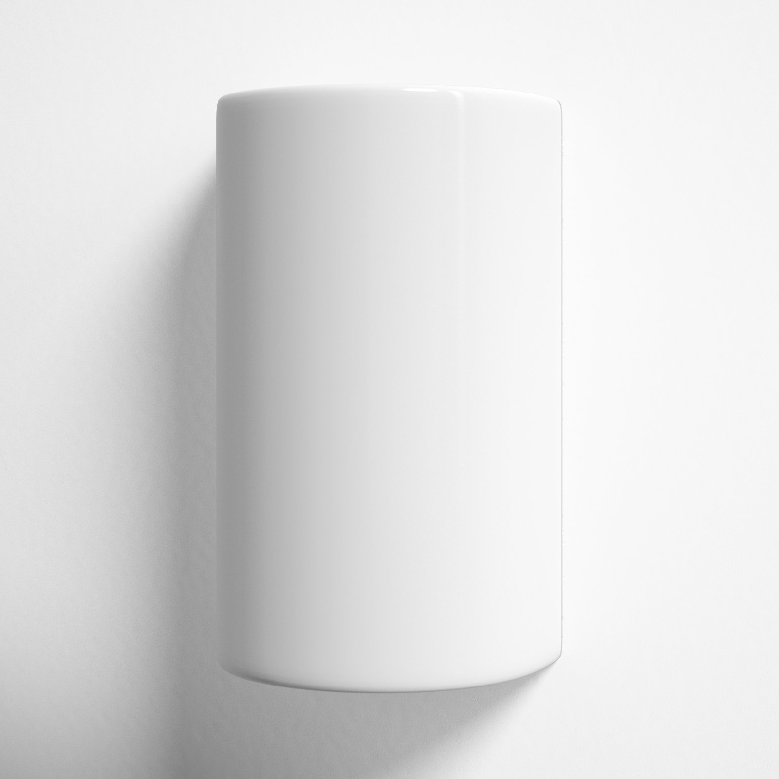 Pacursa 2-Light Dimmable Ceramic Flush Mount Sconce, 12.5" H x 7.75" W x 6.25" D, Matte White, Incandescent (Not included)
