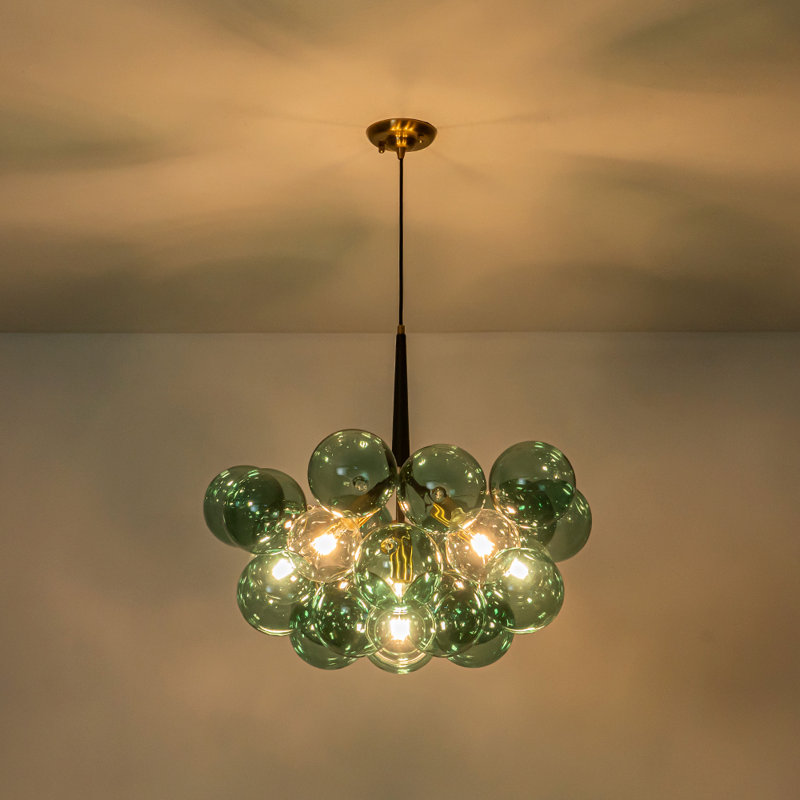 Lustre sphérique 6 lumières Spoutnik, Vert