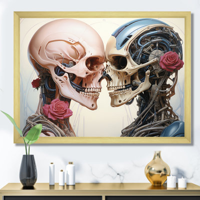«Cybernetic Robot Skull Love With», art mural Science Fiction