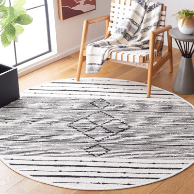Striped Kilim Flat Weave Cotton Geometric Rug