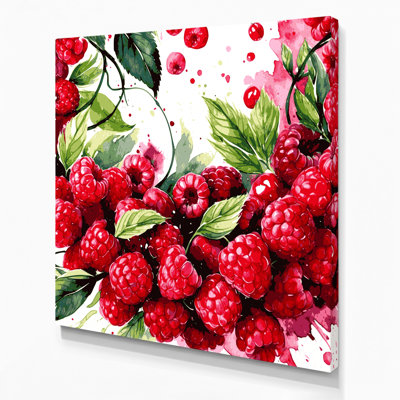 Fruit Raspberry Red Red Canvas Wall Art