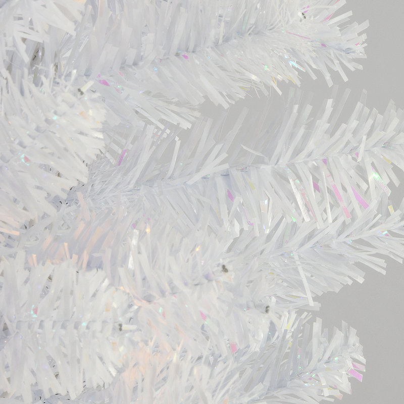 Arbre à guirlandes de Noël blanches irisées, 6 pi