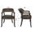 Wexford Collection Mid-Century Modern Upholstered Fabric Dining Chair, Wood Accent Chair with Arms and Casters for Dining Room, Vanity or Office, Velvet-Look Black Dining Chair-84751110-84751111