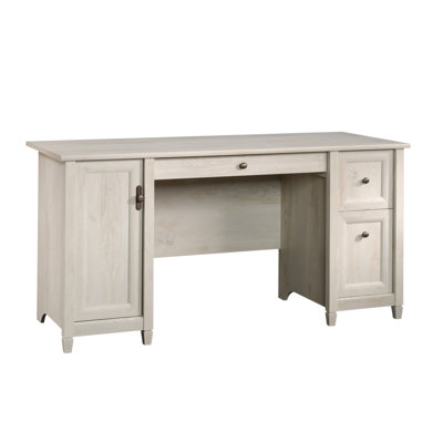Bureau d'ordinateur Coastal avec plateau à clavier coulissant, finition grise