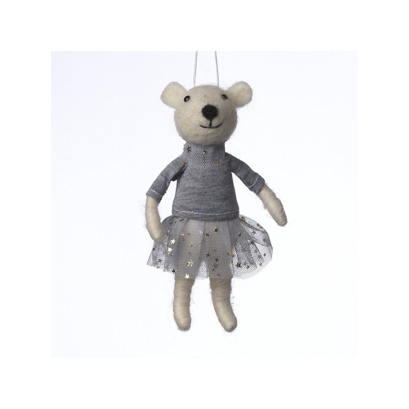 Figurine suspendue ours avec dentelle