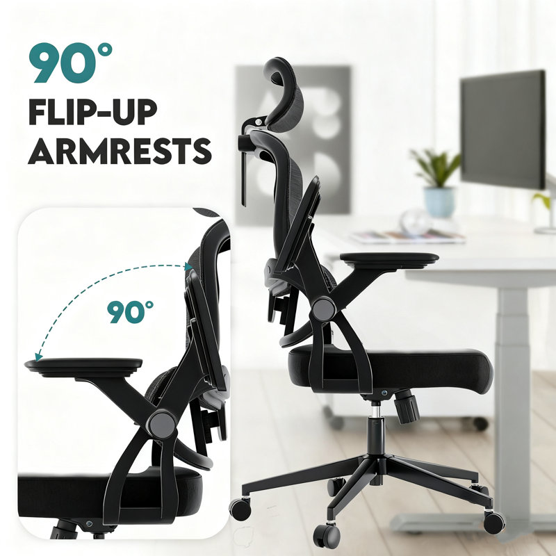 Chaise de bureau ergonomique, chaises de bureau en maille de 300 lb avec roulettes, chaise de jeu confortable, chaise de bureau à haut dossier pour de longues heures