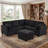 90.55’’ Upholstered Sofa With Storage Ottoman-1848924444