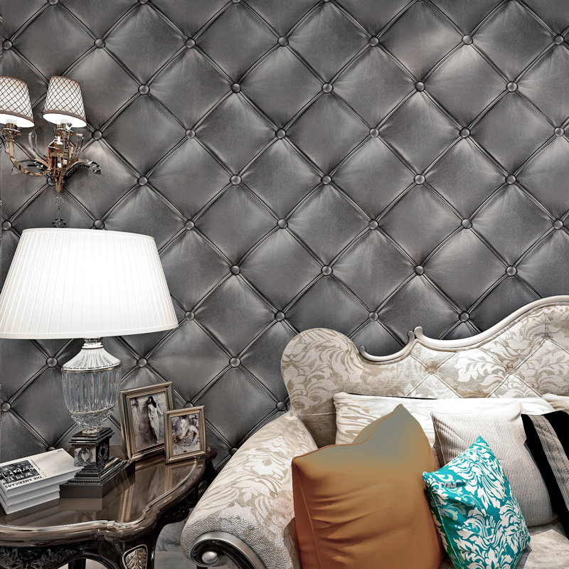 10m x 53cm 3D Embossed Matte Wallpaper Roll, Grey