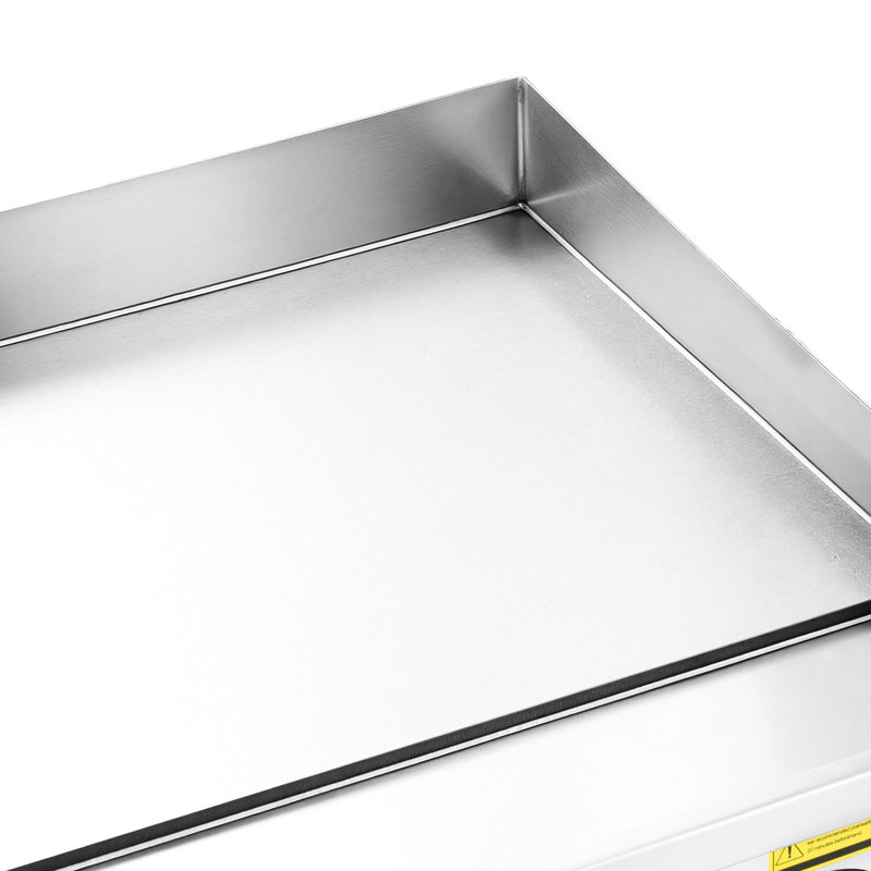 Plaque chauffante commerciale 1750w 21,06 x 11,81 pouces 122 - 570f à température réglable en acier inoxydable pour steak avec patins et brosses de nettoyage pour spatules