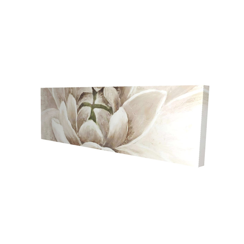 Toile délicate de chrysanthème | Décoration florale et botanique, H 16 po x l 48 po