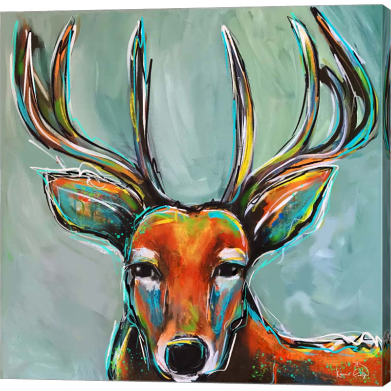 «Deer» par Karrie Evenson - peinture sur toile tendue