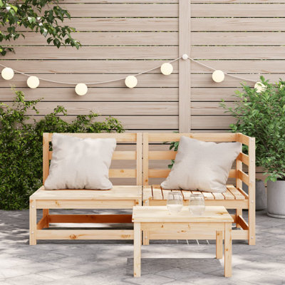 Ophelia & Co. Patio Sofa 2-Seater Solid Wood Pine by Ophelia & Co.