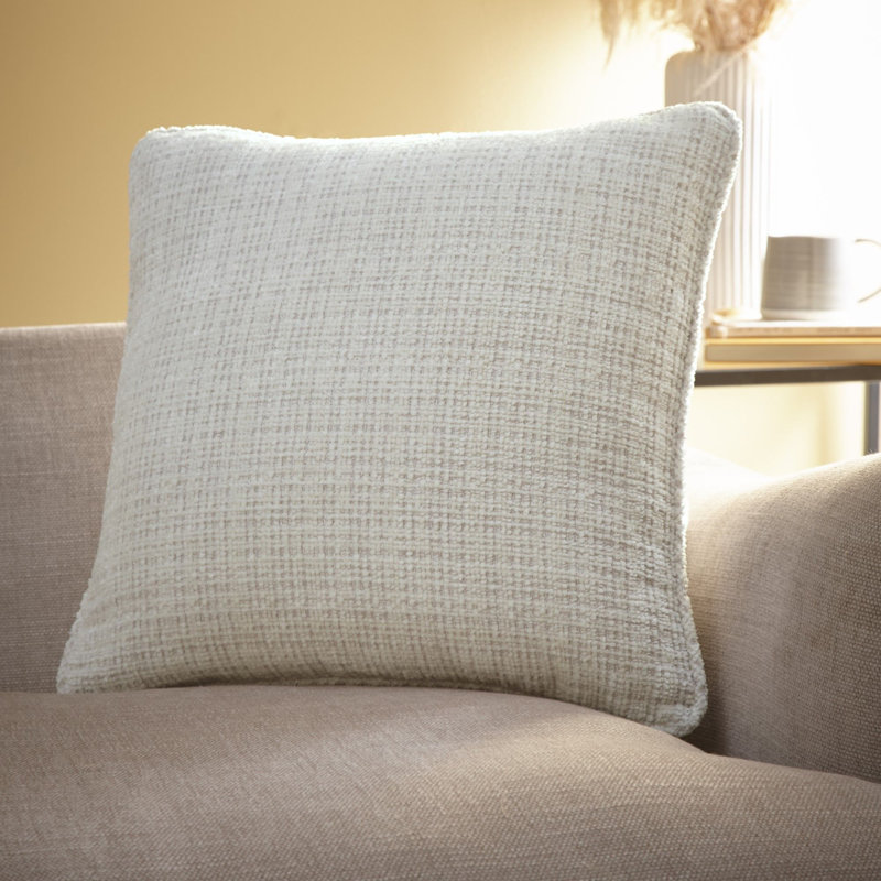 Alba Square Throw Cushion Cover, Ivory