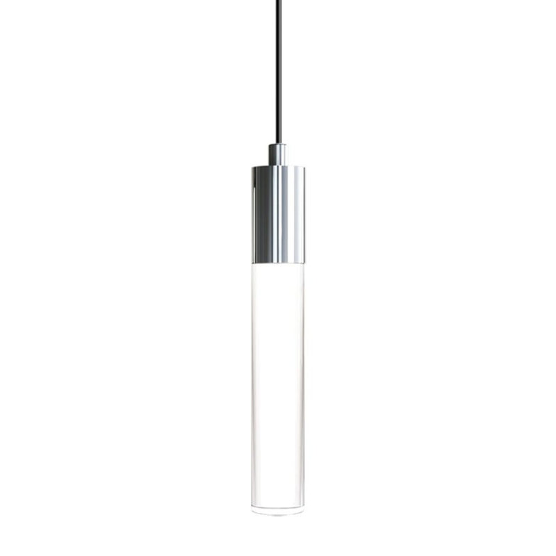 Grand luminaire suspendu simple en acrylique transparent Light Guide - 3 W, Chrome poli