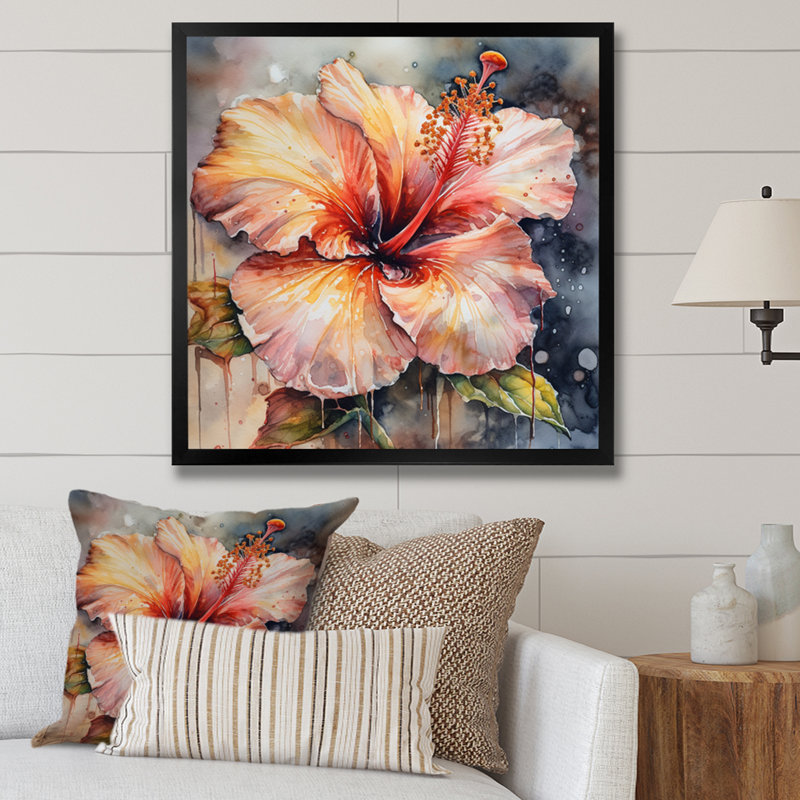 Rudaigh Hibiscus Euphoria I sur impression sur toile, Cadre photo noir, H 16 po x l 16 po x P 1 po