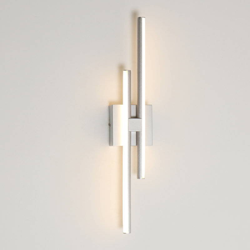 Keyli 2-Light 24 Inch LED Vanity Light Bath Bar Dimmable Linear Wall Sconces, Silver
