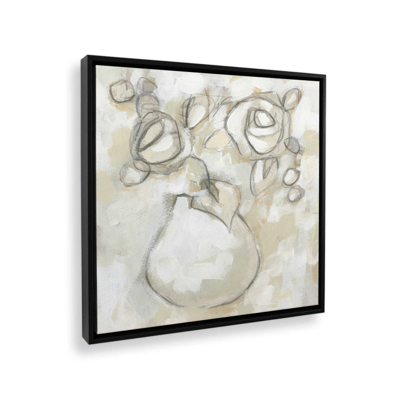 Impression sur toile, "Bouquet Sketch Impression I" par June Erica Vess, H 36 po x l 36 po, Noir