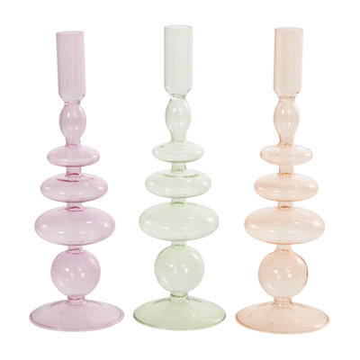 Bougeoir de table en verre Anij