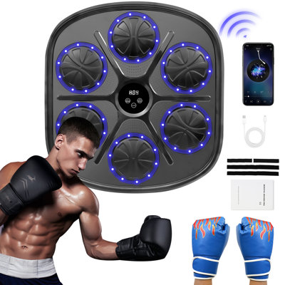 Smart Music Boxing Machine, Boxing Machine Wall Mounted Music with Gloves, Boxing Music Workout Machine for Home, Indoor and Gym