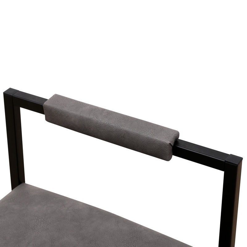 2 sièges à hauteur de comptoir en polyuréthane gris avec pieds en métal, convenant à divers thèmes de décoration intérieure: chaises avec pieds robustes. Mousse remplie de confort. Cadre idéal. Assemblage facile