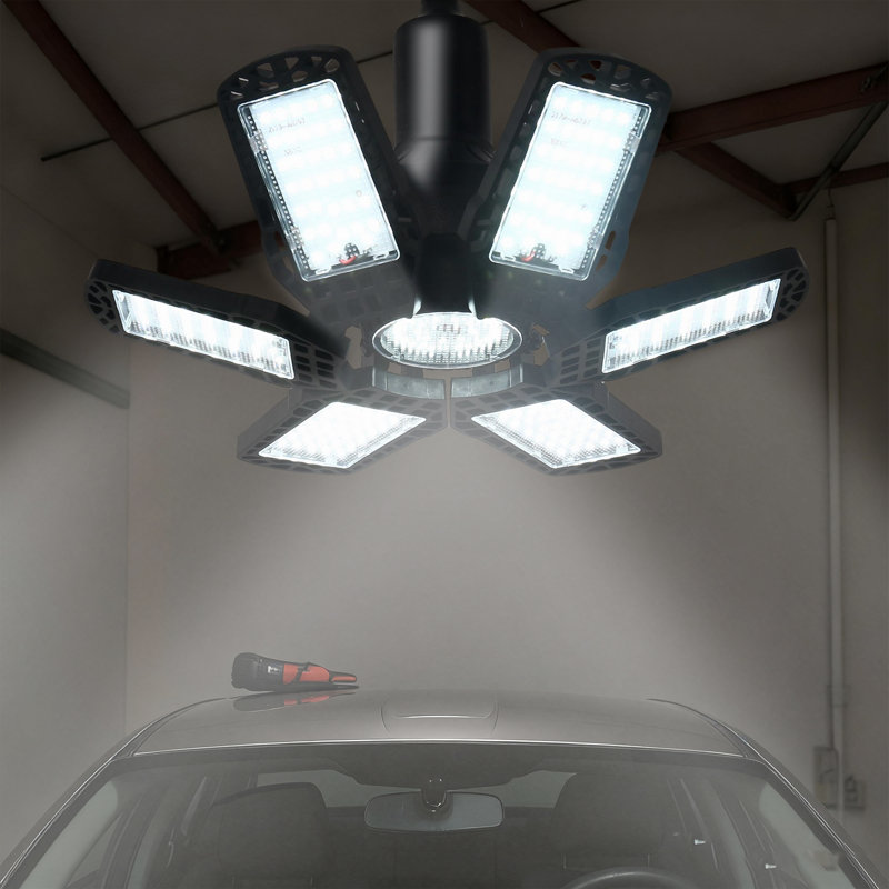 48W LED Garage Light With 6 Adjustable Panels, Flush Mount