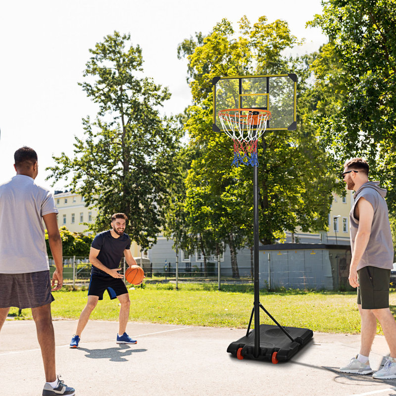 HOMCOM Adjustable Height 71cm W Steel Portable Full-Size Basketball Hoop